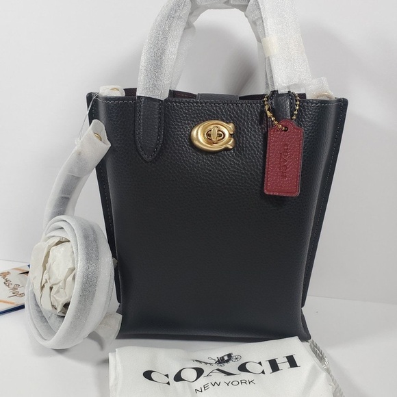 Coach Black Leather Tote Bag - Picture 1 of 6